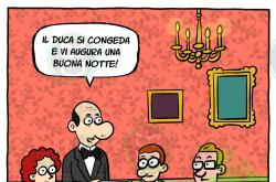 L’etichetta impone il congedo con stile. Il corpo, invece, ha altri piani.