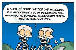 Dire “Halloween è un’americanata” mentre sei un testimonial inconsapevole a stelle e strisce.